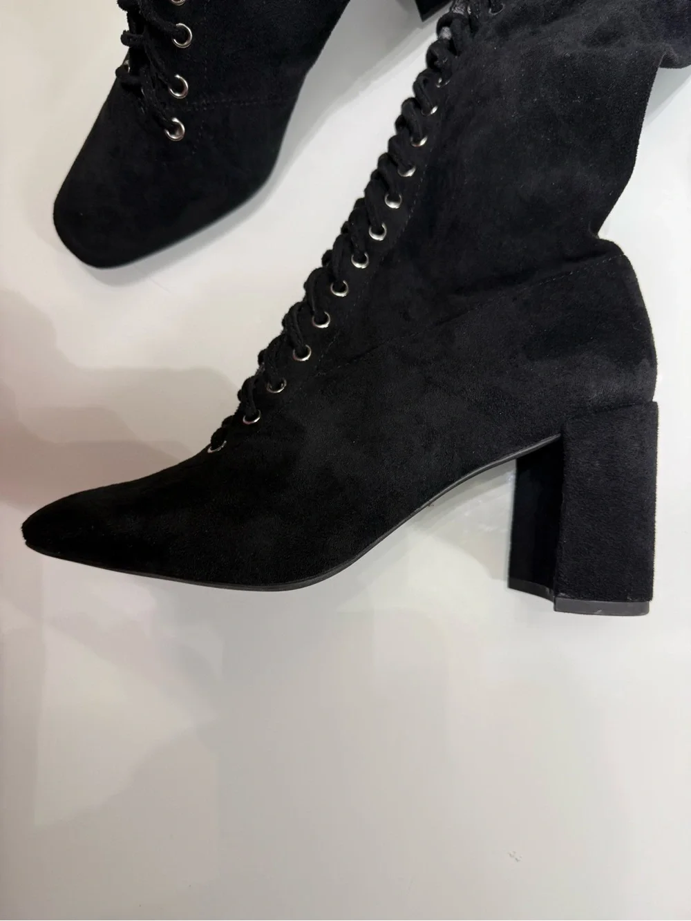 Jeffrey Campbell 7.5  Wilshire Thigh High Lace Up Faux Suede Boots $224
